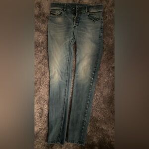 Diesel Men's Sleenker slim skinny jeans light with whiskers